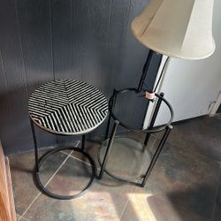 Modern Floor Lamp with Glass Shelf – Works Great