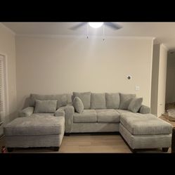 corduroy tufted sleeper sofa + Chair