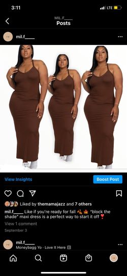 Plus Size Brown Maxi Dress