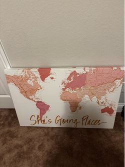 Pink, white, gold wall art
