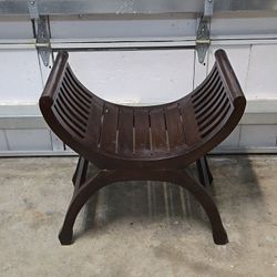 VTG Curved Wood Seat Mahogany/Teak?? Similar To Savonarola (2 Available )
