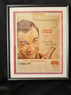 Vintage Dr Pepper Ad Framed