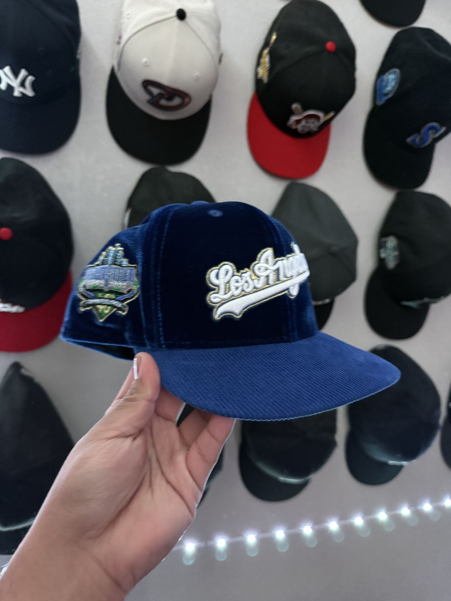 Blue Dodgers Fitted Hat Size 7 1/2