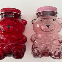 Pink & Red Glass Gummy Bear Jars