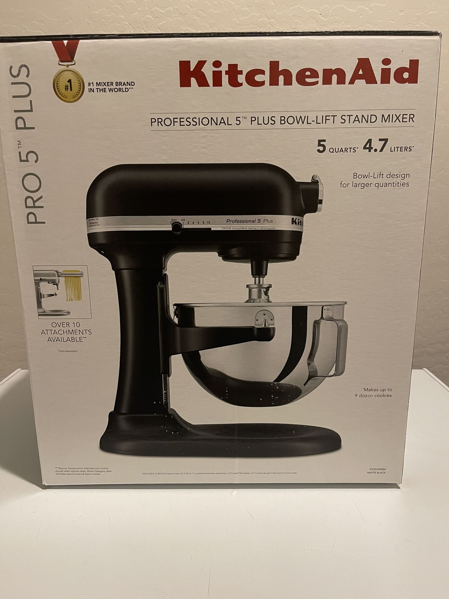 KitchenAid pro Mixer Matte Black With Attachments Like New  