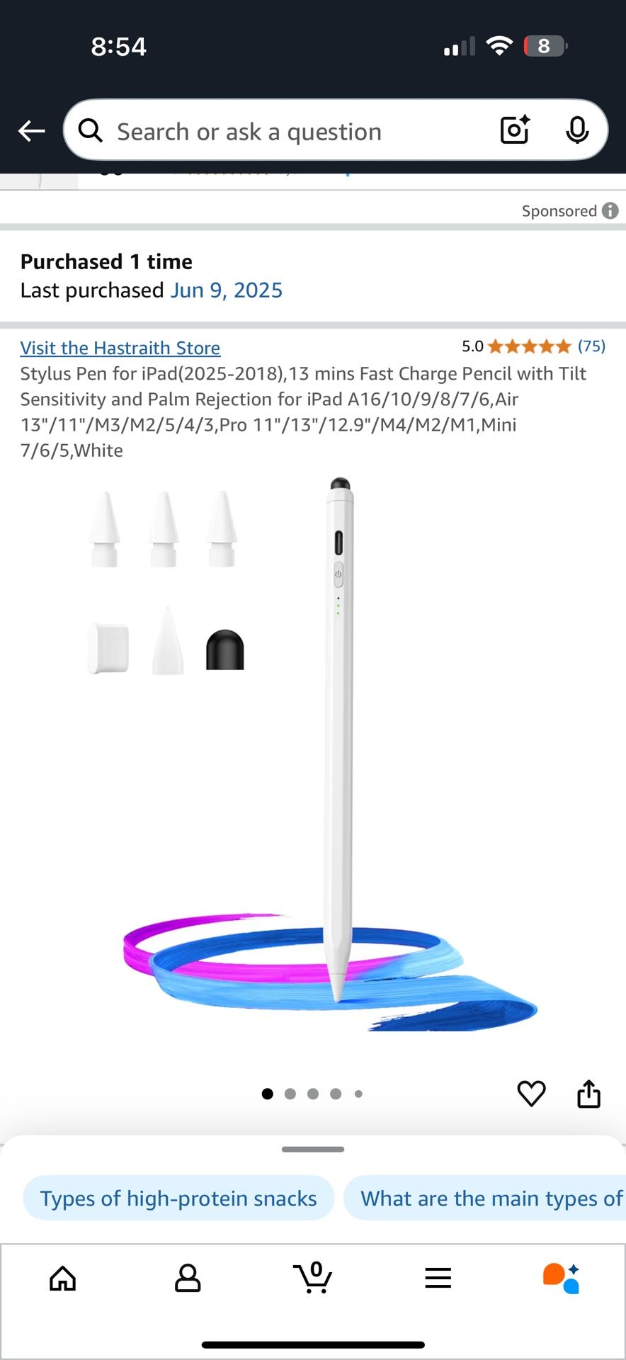 Stylus Pen for iPad(2025-2018), 13 mins Fast Charge Pencil with Tilt