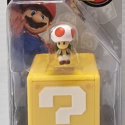 Super Mario Bros Movie Minifigure Jakks Pacific-TOAD (w/Block) NEW/Sealed in Box