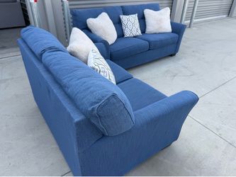 Blue Fabric Sofa and Loveseat Set DELIVERY AVAILABLE 🚚