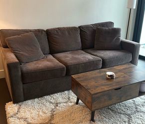 Dark Brown Three-Seat Macy’s Radley Sofa