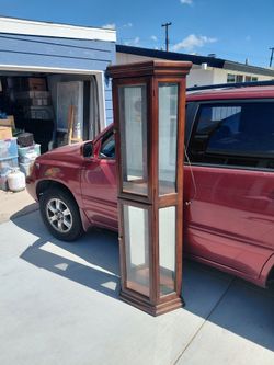 Wood and glass curio