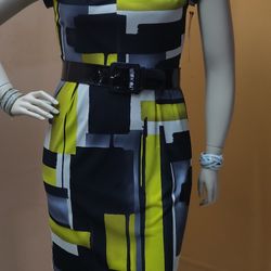 Madison Leigh Black & Yellow Color Block Dress