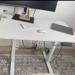 White Electric Standing Desk