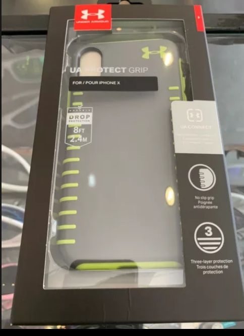 Under Armour Protect Grip Series Shockproof Case Cover For iPhone X/Xs - Gray/Green