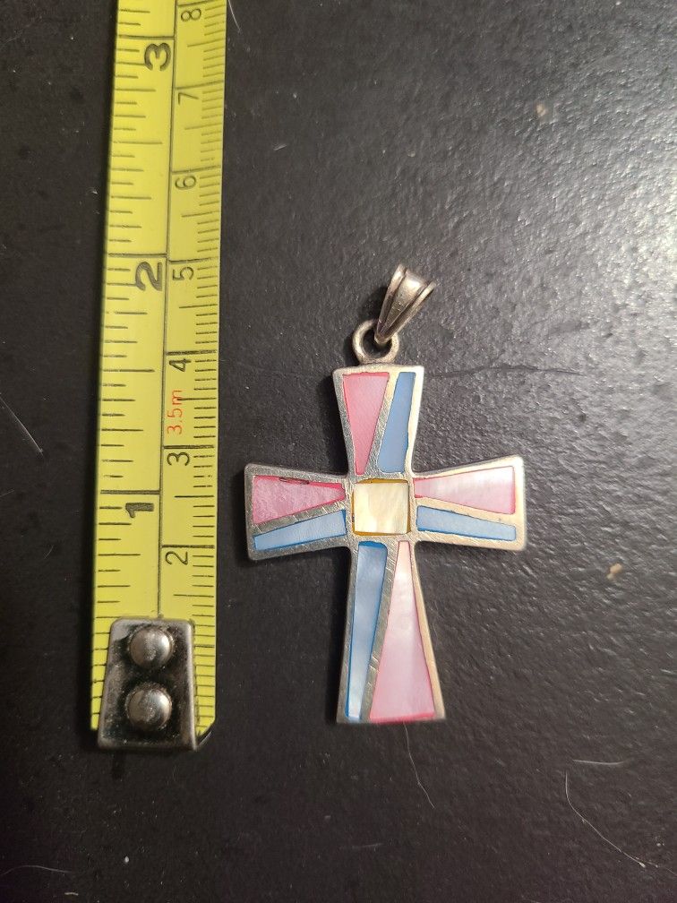 Silver Cross And Ring Set