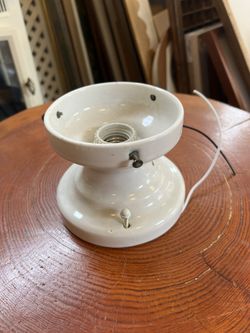Rare Vintage Porcelain Semi Flush Mount Fitter Base