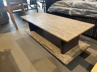 Stone Coffee Table for outdoor indoor W: 43.5 X H: 14” x D: 18” Grey Color