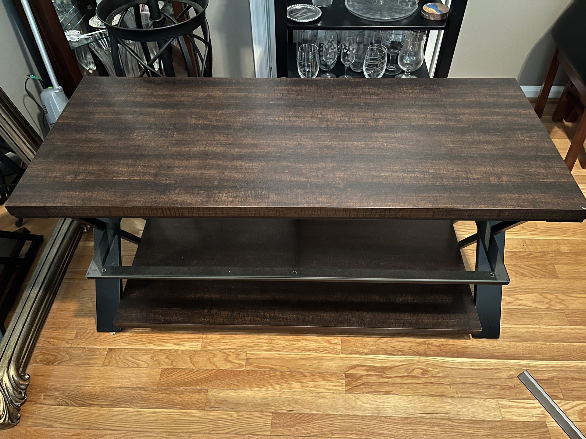TV Stand With Glass Shelf