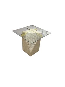 Tessalated post modern marble vintage side accent table