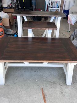Set of tables.