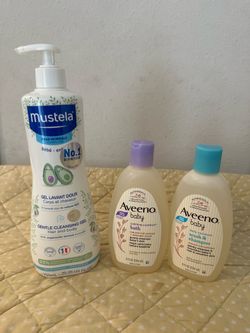 *Mustela*Gentle Cleansing Gel + *Aveeno* baby bath and shampoo