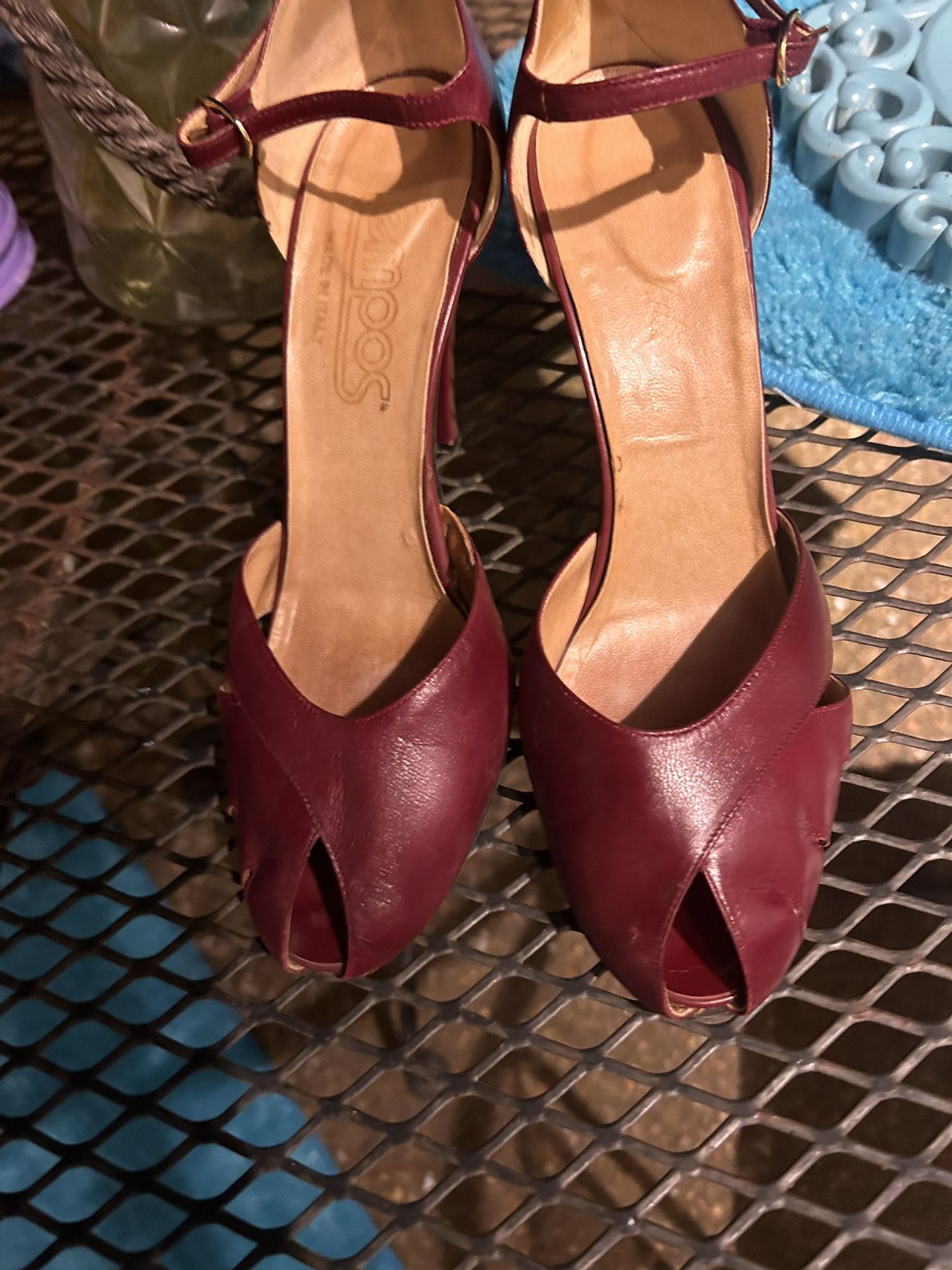 Red Size 9 Vintage Heels By Tempos