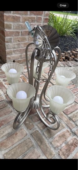 5-light brushed/satin nickel chandelier