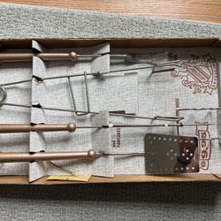 Vintage New Crestline Copper tone BBQ tool Set