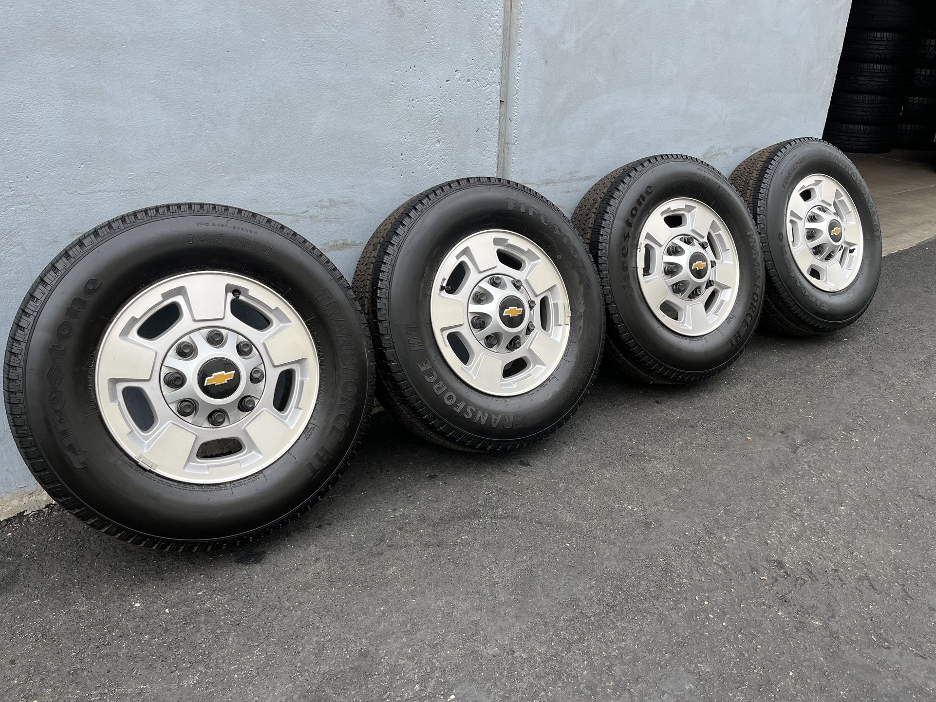 17” Inch OEM Stock Chevy Silverado 2500 HD wheels/rims with Firestone Tires