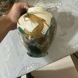 Vintage Aito China MCI Japan Dragon Vase 24K Gold Moriage Lusterware 6"