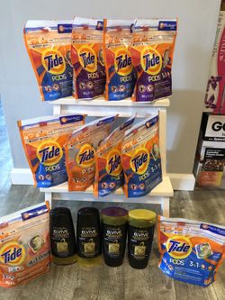 $50 10bags tide pods 16counts each bag 2set L’Oréal shampoo brand new and pick up Gahanna