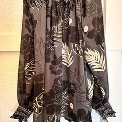 Cabi Women Clothing | 1X | Black | Long Sleeve Blouse 