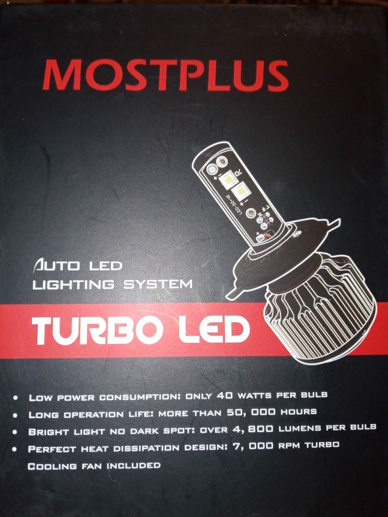 MOSTPLUS 12000LM 100W Superbright LED Headlight H4 9003 Hi/Lo Beam Bulbs