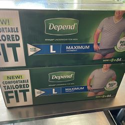 Men's Fitflex Depends Underwear Large! Maximum Absorbancy! Buy 1 Get 1 FREE!