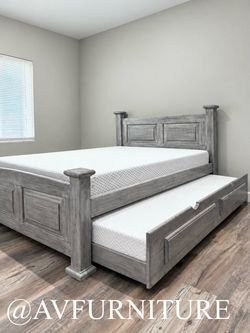 Full Bed w Twin Trundle and 2 Foam Mattresses