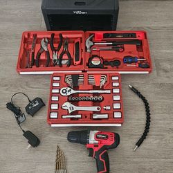 W@W  **TOOL BOX SET & ELECTRIC DRILL/SCREW GUN**