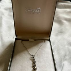 Sterling Silver Cz Necklace 18”