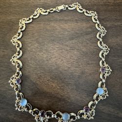 14K GOLD & .925 STERLING SILVER VINTAGE NECKLACE 