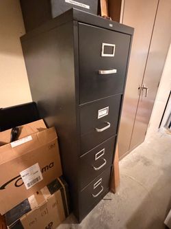 Black 4-Drawer Filing Cabinet