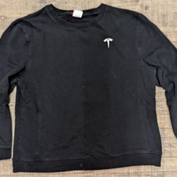 Unisex Tesla size Extra large black crew neck sweatshirt