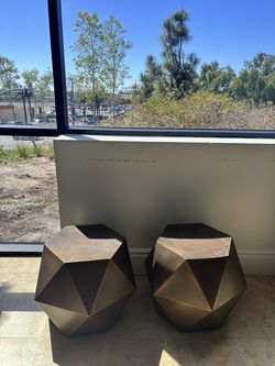 2 bronze metal side tables | Decor