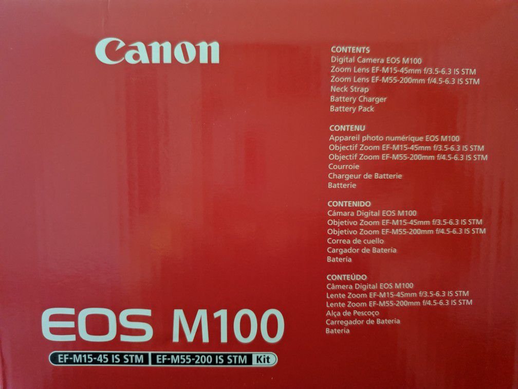 Eos m 100 new with 15 55 mm nd 55 200 mm bundle