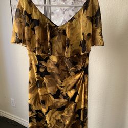 Beautiful Spring/Summer Black and Honey Floral Dress