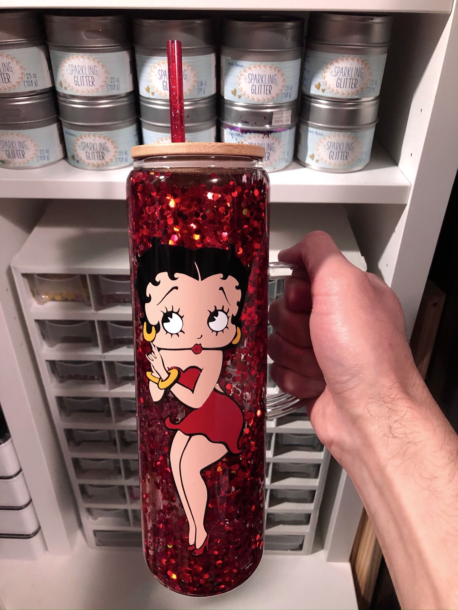 New Glass Betty Boop Cup