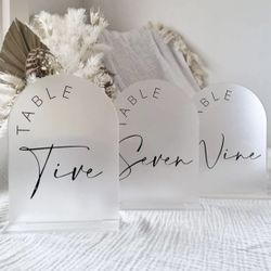 15pcs White Arch Sign with Stand, 5"x7" Arch Table Number Holders(Numbers 1-15)