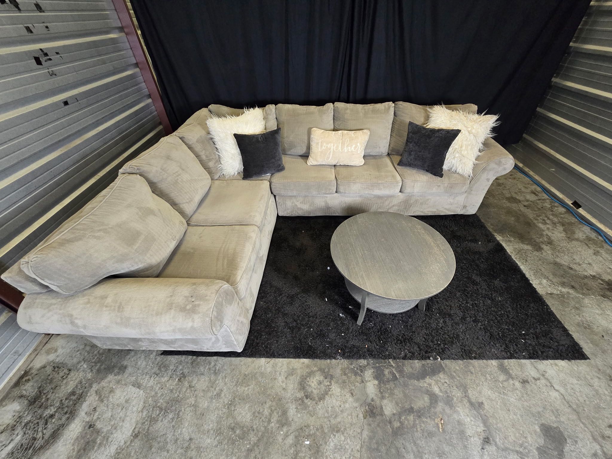 Beige Sectional Couch Sofa