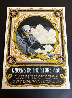 QUEENS OF THE STONE AGE Catacombs Concert Poster 11/8/25 Arlington Theatre Santa Barbara Limited Edition #/250