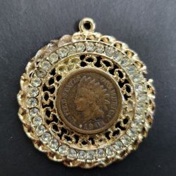 Vintage 1904 Indian Head Penny Pendant