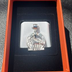 Horse And Horseshoe Pendant 925 Sterling Silver