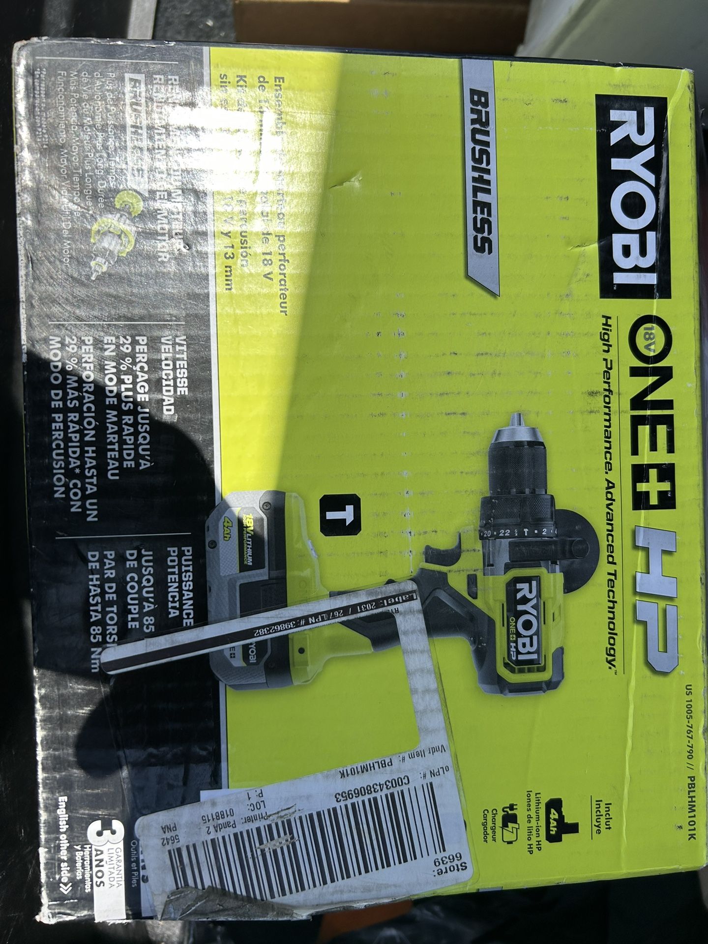 Ryobi Brushless Hammer Drill With Charger