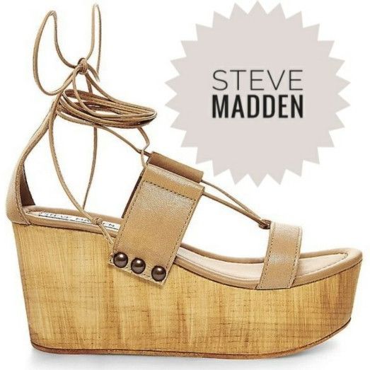 Steve madden wooden strappy beniee platforms Size 7.5